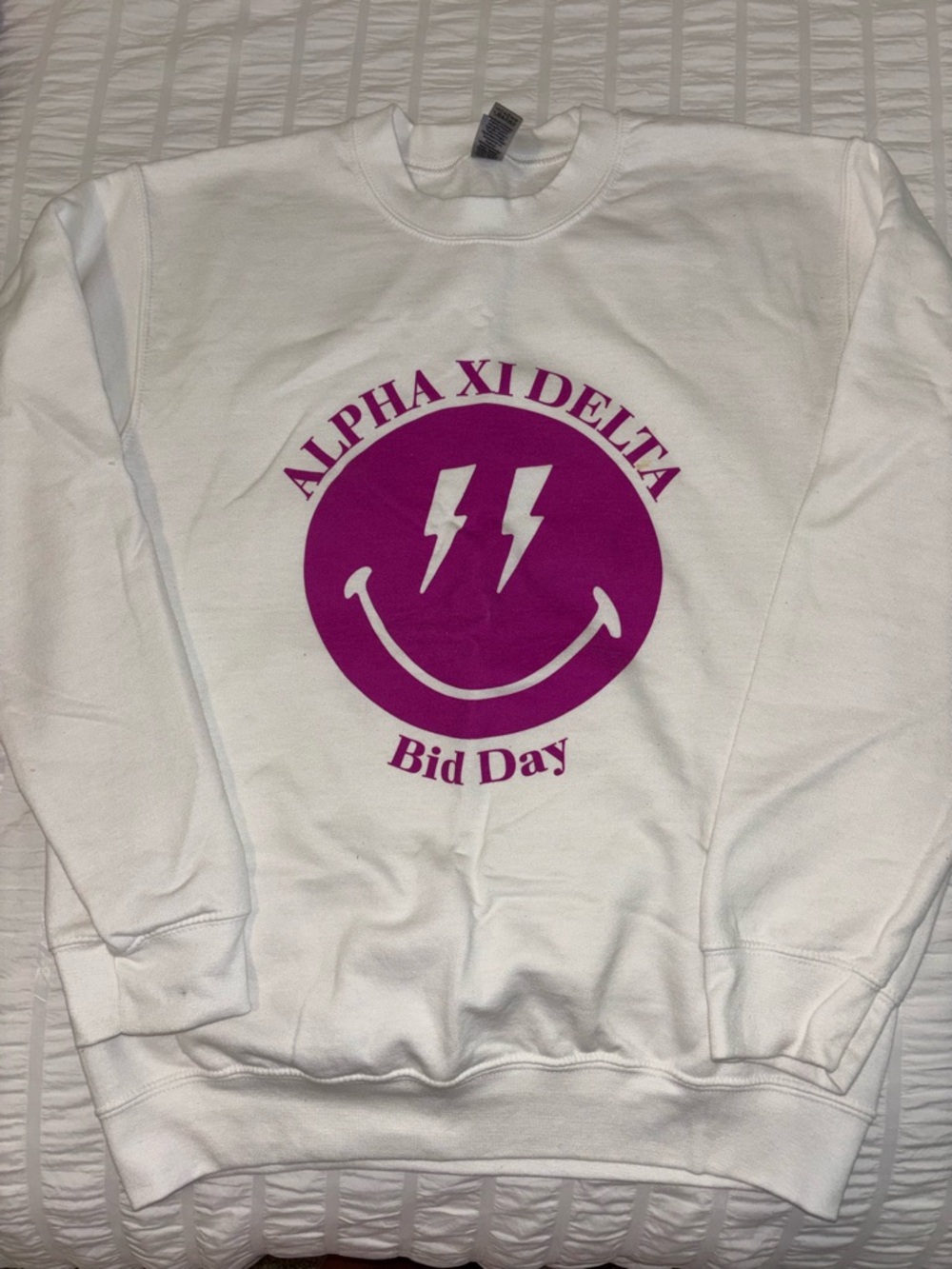 alpha xi delta white crewneck